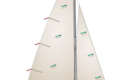 A diagram of a boat with telltales