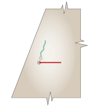 When the boat is sailing too close to the wind (“pinching”), the leeward telltale streams aft and the windward telltale stands straight up.
