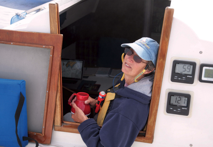A woman sitting in a boat