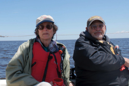Picture of two people at sea