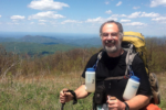 A picture of a man hiking