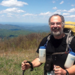 A picture of a man hiking