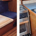 Counter space is at a premium on almost any boat and Bert’s Islander Bahama 30 is no exception. By adding a store-bought cutting board as a stowable extension, Bert expanded his work surface without impinging on the space needed for other onboard activities.
