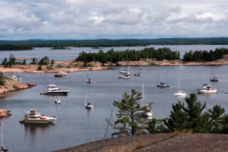 Middle Benjamins, North Channel, Lake Huron is popular with cruisers of all types.