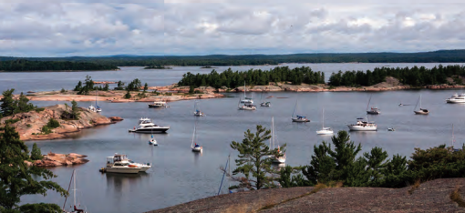Middle Benjamins, North Channel, Lake Huron is popular with cruisers of all types.