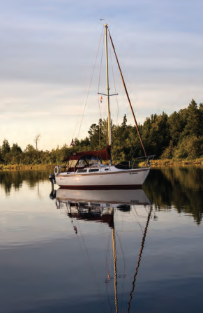 John and Irene Clement brought their Catalina 25, Tarauni to the Trailer/Sailors cruise in the North Channel. She’s anchored near Heywood Island.