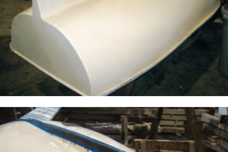 Ganymede’s dinghy gets dragged up all manner of beaches and its skeg was showing wear. At a boatbuilder’s suggestion, Ben applied a mixture of carborundum in epoxy as a protective layer, above.