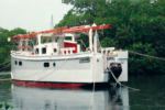 A boat on a river