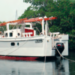 A boat on a river