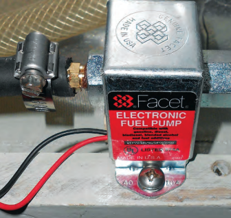 When the fuel lift pump on his 30-year-old engine wore out, Art bypassed it with an electric one.