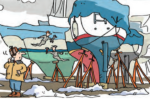 Illustration of boats on jackstands