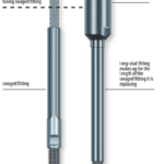 Replacing the lower fitting on standing rigging.