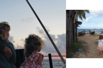 Two pictures of Ben Zartman and his daughters