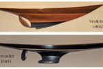 hull models of Vedette 1892 and Invader 1901