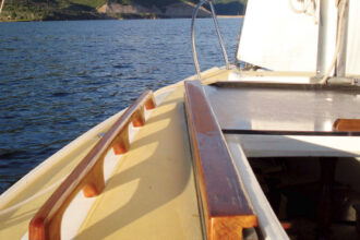 Nick and Sue now enjoy sailing the once high-and-dry Balboa 20 on a mountain lake.
