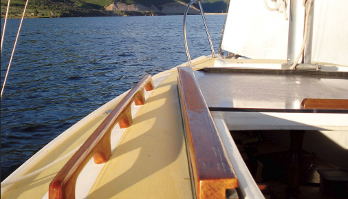Nick and Sue now enjoy sailing the once high-and-dry Balboa 20 on a mountain lake.