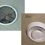 Before and after picture of the cowl vent screen