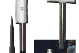 Flexible rubber sanitation hose is just stiff enough to hold solar yard lights onto pulpits and stanchions. Attached to the “hose clamp” with just one fastener, the light can be rotated to vertical no matter where it's placed.