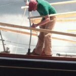 Someone readying a boat in the spring