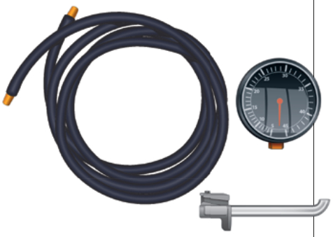 A Pitot speed-measuring system is comprised of the Pitot tube, the speedometer dial, and the pressure tube that connects the two together.