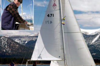 Jim Hildinger, above, is more interested in sailing his Catalina 27, Cadenza, than in spiffing her up. In the cold fresh waters of Lake Tahoe, does she need fancy bottom paint anyway?