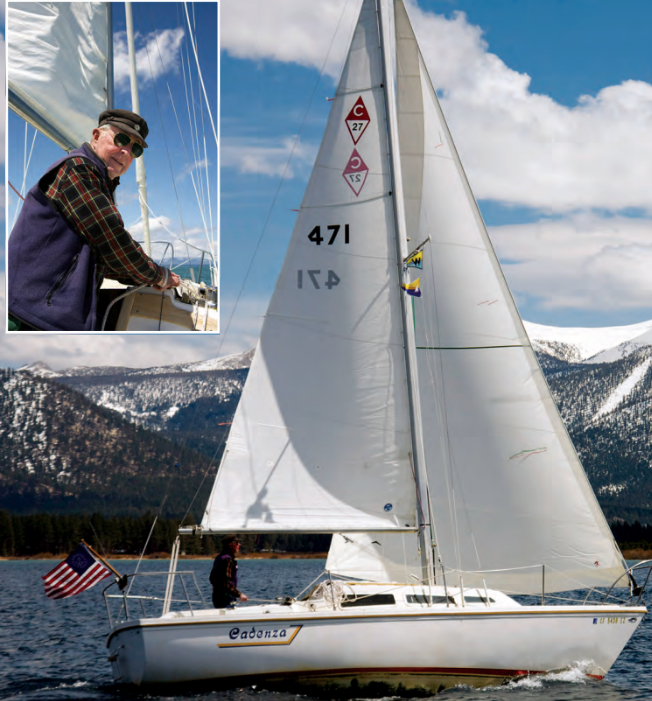 Jim Hildinger, above, is more interested in sailing his Catalina 27, Cadenza, than in spiffing her up. In the cold fresh waters of Lake Tahoe, does she need fancy bottom paint anyway?