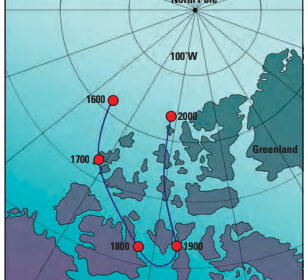 Earth’s magnetic north pole has wandered far in 400 years.