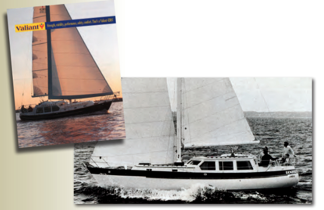 Valiant Yachts introduced the Valiant PH 40, below, in 1981. It had an inside steering station that justifies its pilothouse name. The later Valiant 42 RS, at left, did not have inside steering, so would fall into the raised-saloon category.