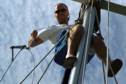 From Joshua’s viewpoint, above, maintaining an automobile is a lot less like a gymnastics workout than boat maintenance.