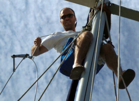 From Joshua’s viewpoint, above, maintaining an automobile is a lot less like a gymnastics workout than boat maintenance.