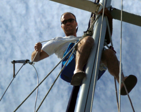 From Joshua’s viewpoint, above, maintaining an automobile is a lot less like a gymnastics workout than boat maintenance.