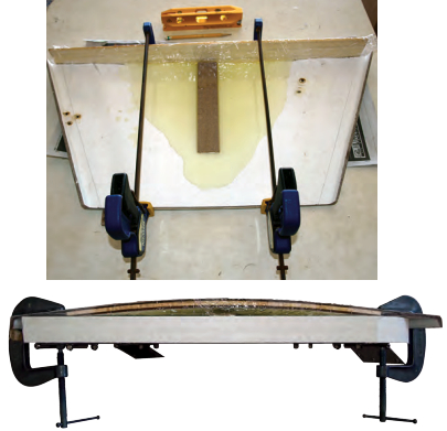 Clarence poured epoxy into the hatch lid, at top, to fill the void between it and the flat pad, above.