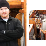 Matt Rutherford, at left, who made it into the record books for his solo circumnavigation of the American continents, has his eye on a new venture. He plans to devote his time, and a new old boat, to research projects on the world’s oceans. One of his first tasks upon acquiring the steel Colvin schooner he is converting into a research vessel, on facing page, was to tear off the rotted plywood deck.