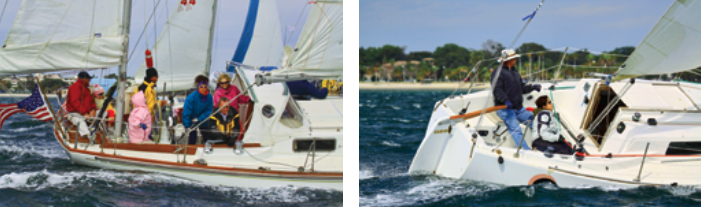 Elise Rose, a 1971 Allied XL 242, at left, took first in the cruising class and Eclipse, a 1987 Chrysler 27, at right, won the non-spinnaker racing class.