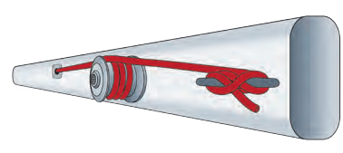 As an alternative to a block and tackle, a small winch can be mounted on the side of the boom.