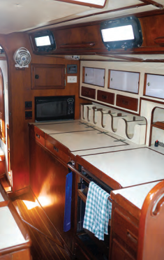 Scott has only just begun replacing his Formica work surfaces. The galley will present another challenge.