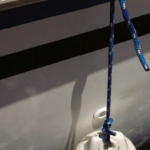 On a boat that has perforated toerails, Ferman’s idea of hanging the fenders from them with carabiners is a smart and quick solution.