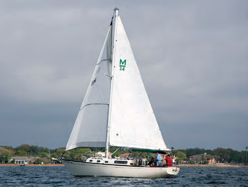 O’Tay Too, Dave Pickard’s Morgan 34, presents her fine profile on Tampa Bay.