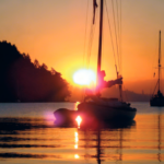 Picture of a boat at sunset