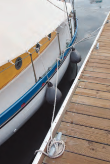 Picture of a boat tied to a dock