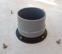 To make the vent pipes, Richard fashioned PVC pipe to fit over existing bases for mushroom vents.