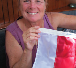 When Nine of Cups arrives in Indonesia, Marcie will be ready with her homemade courtesy flag.