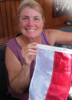 When Nine of Cups arrives in Indonesia, Marcie will be ready with her homemade courtesy flag.