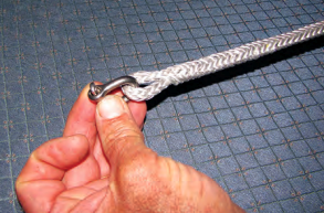 It’s important to allow about two inches extra length for the bunching at the eye-splice where the rope has to expand to cover the inserted tail.