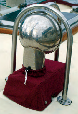 With its cover in place, the Dorade box is ready to face low-latitude sunshine.