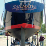 Sailmates leaves the barn after spending the winter getting a “hull lift.”