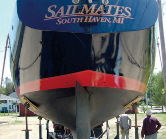 Sailmates leaves the barn after spending the winter getting a “hull lift.”