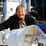 Charlie Husar on a boat