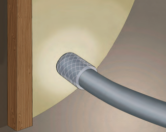 A hose sleeve now protects the raw-water hose from chafe.