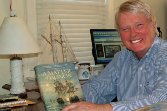 Surrounded by nautical mementos, novelist Bill Hammond brings to life the far-flung adventures of a seafaring family during the early days of the united States.